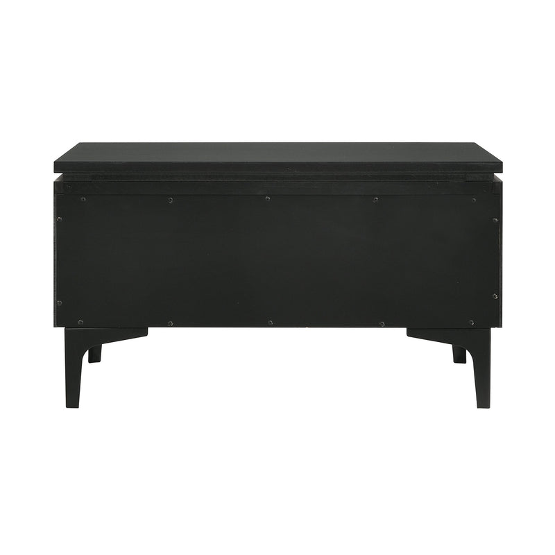 Legend Black Glaze Ash Veneer 1 Drawer Nightstand with Metal Legs - Furniture City (CA)l