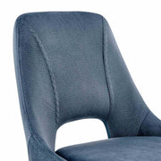 Lexi Dining Room Accent Chair in Blue Velvet and Black Finish - Set of 2 - Furniture City (CA)l