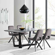 Lexi Dining room Accent Chair in Gray Velvet and Black Finish - Set of 2 - Furniture City (CA)l