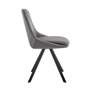 Lexi Dining room Accent Chair in Gray Velvet and Black Finish - Set of 2 - Furniture City (CA)l