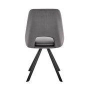 Lexi Dining room Accent Chair in Gray Velvet and Black Finish - Set of 2 - Furniture City (CA)l