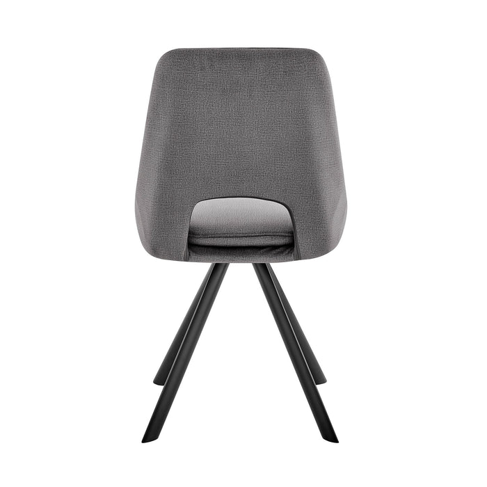 Lexi Dining room Accent Chair in Gray Velvet and Black Finish - Set of 2