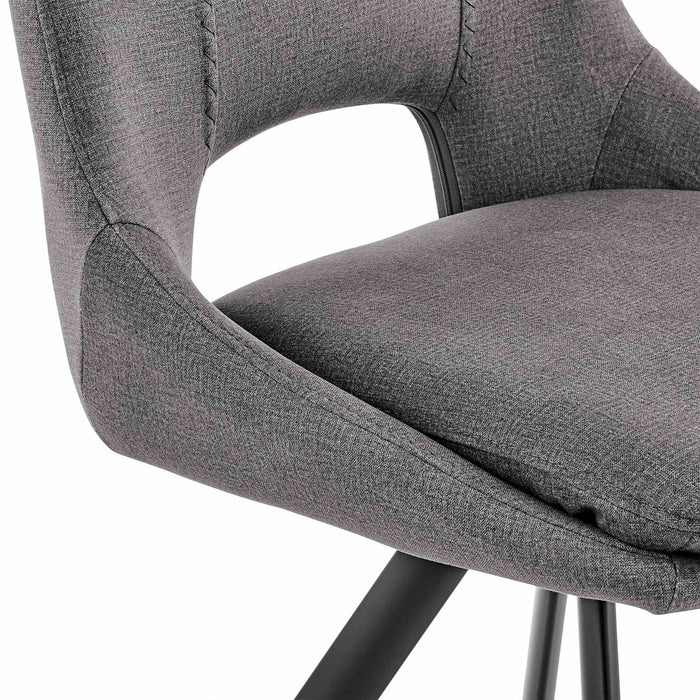 Lexi Dining room Accent Chair in Gray Velvet and Black Finish - Set of 2