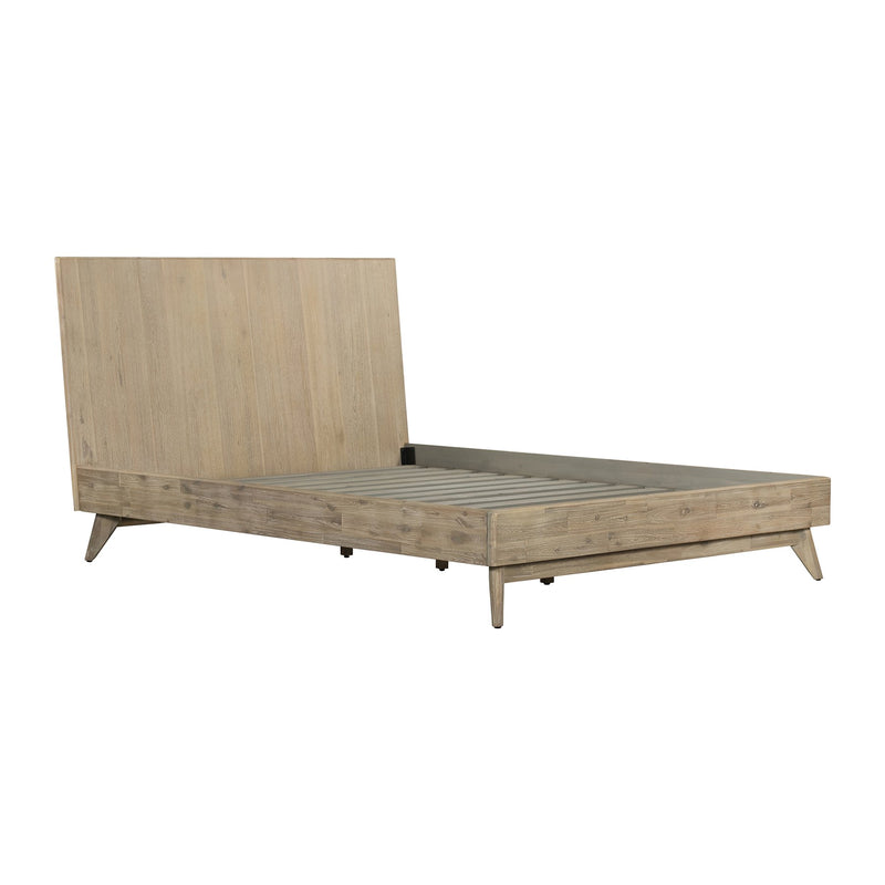Baly Acacia Mid-Century Gray Sandblast Platform King Bed - Furniture City (CA)l