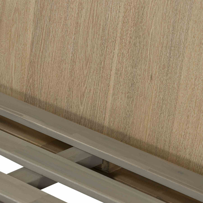 Baly Acacia Mid-Century Gray Sandblast Platform Queen Bed