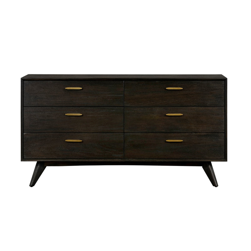 Baly Acacia Mid-Century 6 Drawer Dresser - Furniture City (CA)l