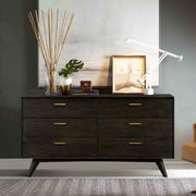 Baly Acacia Mid-Century 6 Drawer Dresser - Furniture City (CA)l