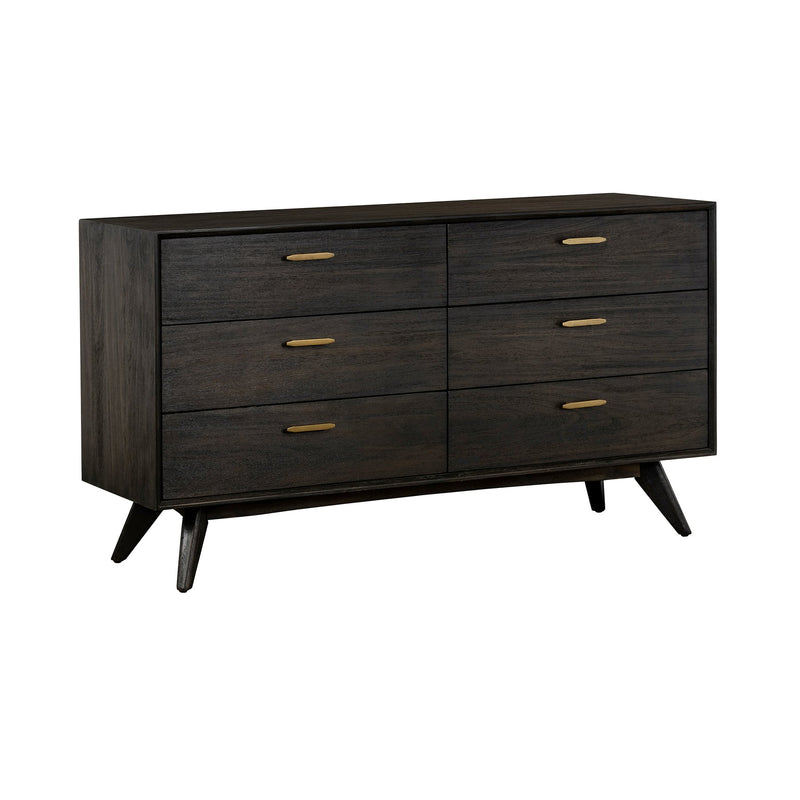 Baly Acacia Mid-Century 6 Drawer Dresser - Furniture City (CA)l