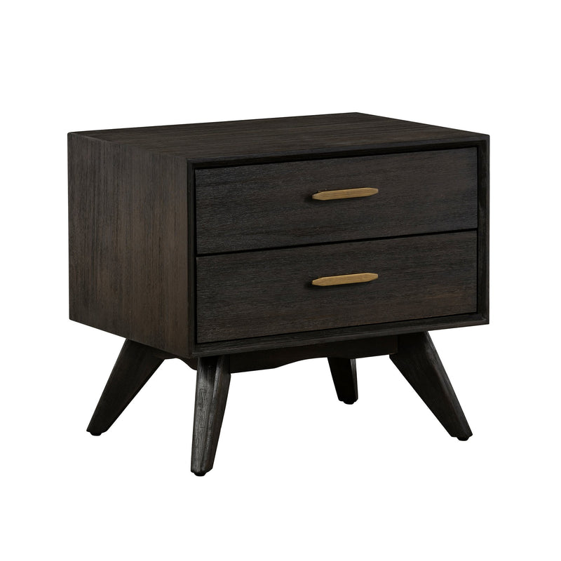 Baly Acacia Mid-Century 2 Drawer Night stand - Furniture City (CA)l
