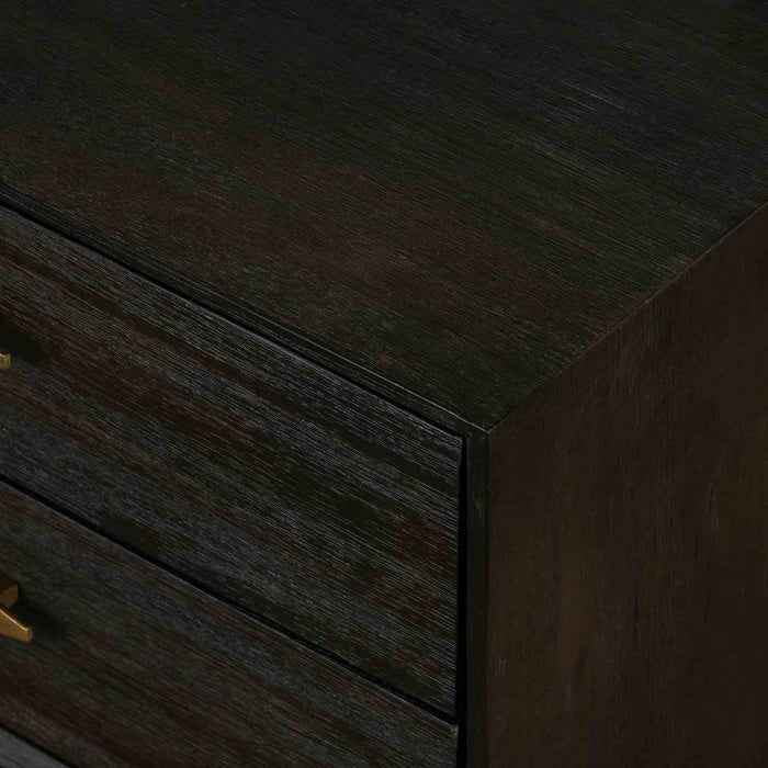 Baly Acacia Mid-Century 2 Drawer Night stand