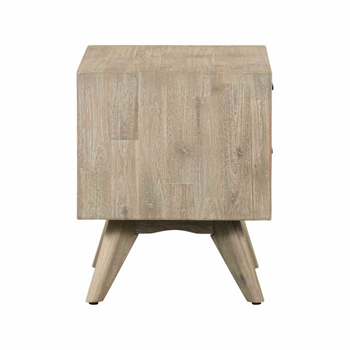 Baly Acacia Mid-Century Gray 2 Drawer Night stand