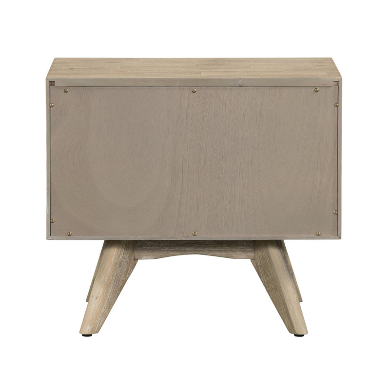 Baly Acacia Mid-Century Gray 2 Drawer Night stand - Furniture City (CA)l