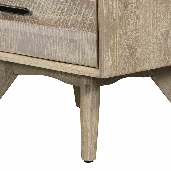 Baly Acacia Mid-Century Gray 2 Drawer Night stand