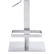 Legacy Adjustable Height Swivel Off-White Faux Leather and Brushed Stainless Steel Bar Stool - Furniture City (CA)l