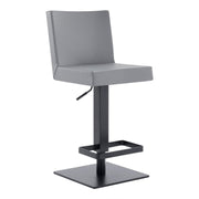 Legacy Adjustable Height Swivel Gray Faux Leather and Black Metal Bar Stool - Furniture City (CA)l