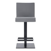 Legacy Adjustable Height Swivel Gray Faux Leather and Black Metal Bar Stool - Furniture City (CA)l