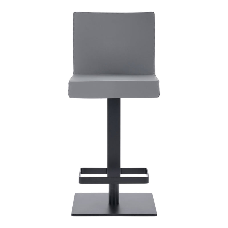 Legacy Adjustable Height Swivel Gray Faux Leather and Black Metal Bar Stool - Furniture City (CA)l