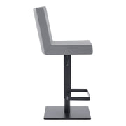 Legacy Adjustable Height Swivel Gray Faux Leather and Black Metal Bar Stool - Furniture City (CA)l
