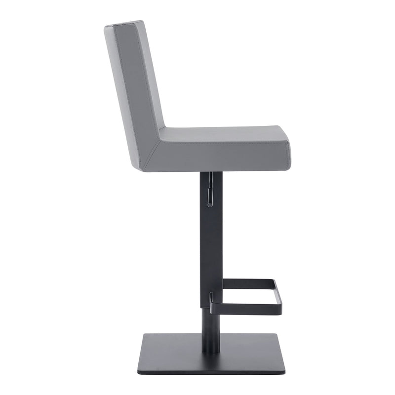 Legacy Adjustable Height Swivel Gray Faux Leather and Black Metal Bar Stool - Furniture City (CA)l
