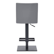 Legacy Adjustable Height Swivel Gray Faux Leather and Black Metal Bar Stool - Furniture City (CA)l