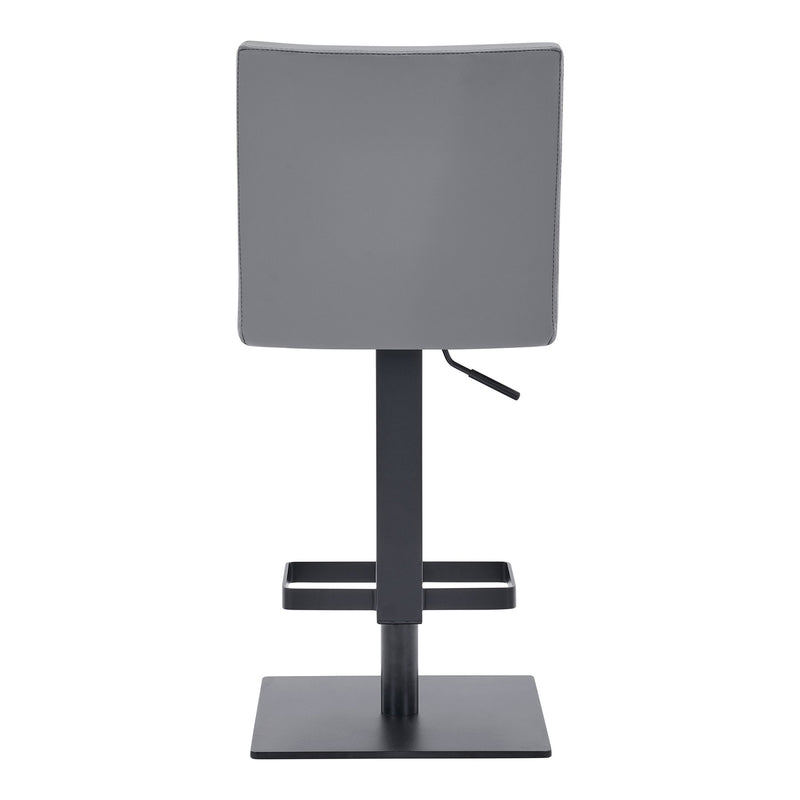 Legacy Adjustable Height Swivel Gray Faux Leather and Black Metal Bar Stool - Furniture City (CA)l