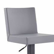 Legacy Adjustable Height Swivel Gray Faux Leather and Black Metal Bar Stool - Furniture City (CA)l