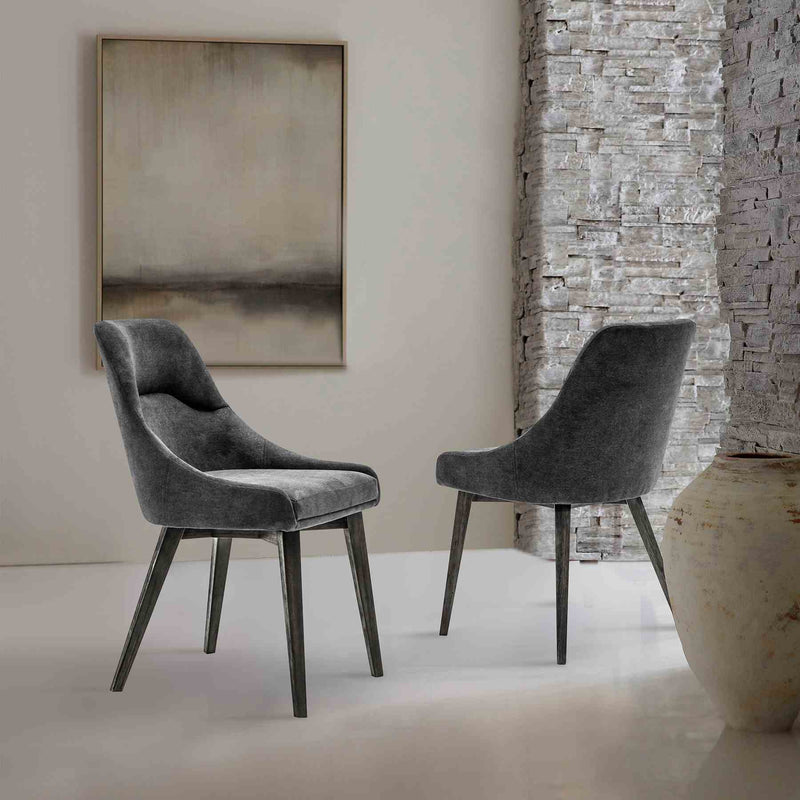 Lileth Charcoal Upholstered Dining Chair - Set of 2 - Furniture City (CA)l