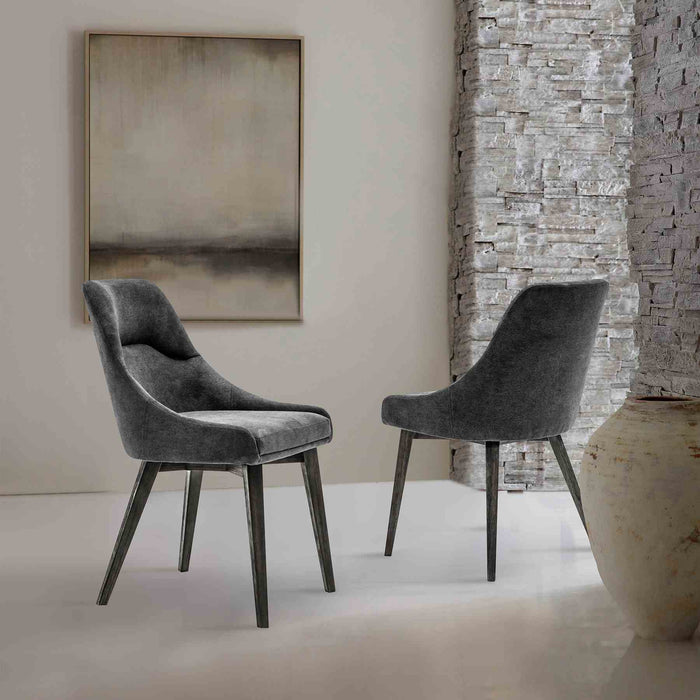 Lileth Charcoal Upholstered Dining Chair - Set of 2