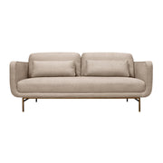 Lilou 77" Beige Fabric Sofa with Antique Brass Metal Legs - Furniture City (CA)l