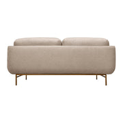 Lilou 77" Beige Fabric Sofa with Antique Brass Metal Legs - Furniture City (CA)l