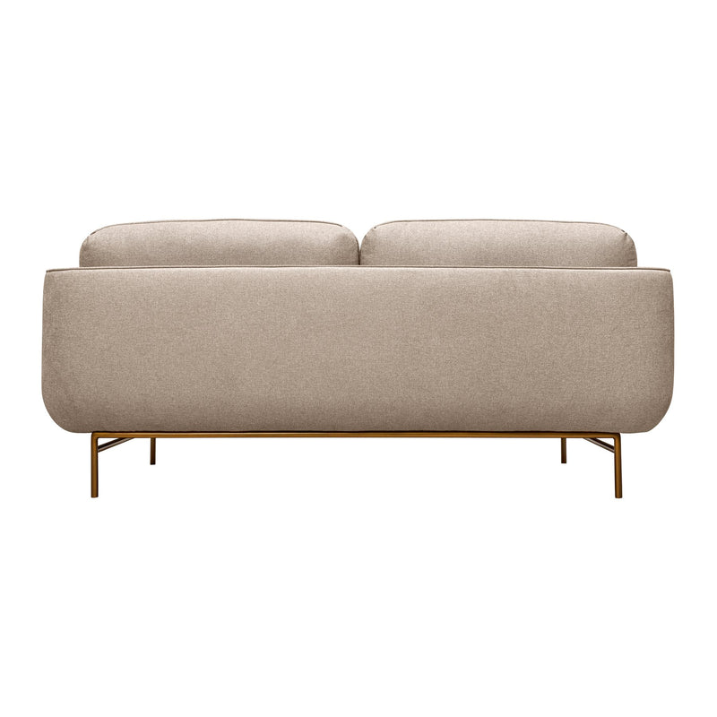 Lilou 77" Beige Fabric Sofa with Antique Brass Metal Legs - Furniture City (CA)l