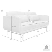 Lilou 77" Beige Fabric Sofa with Antique Brass Metal Legs - Furniture City (CA)l