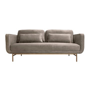 Lilou 77" Fossil Gray Velvet Sofa with Antique Brass Metal Legs - Furniture City (CA)l