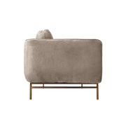 Lilou 77" Fossil Gray Velvet Sofa with Antique Brass Metal Legs - Furniture City (CA)l