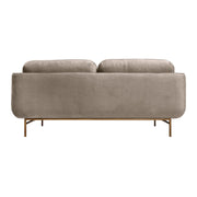 Lilou 77" Fossil Gray Velvet Sofa with Antique Brass Metal Legs - Furniture City (CA)l