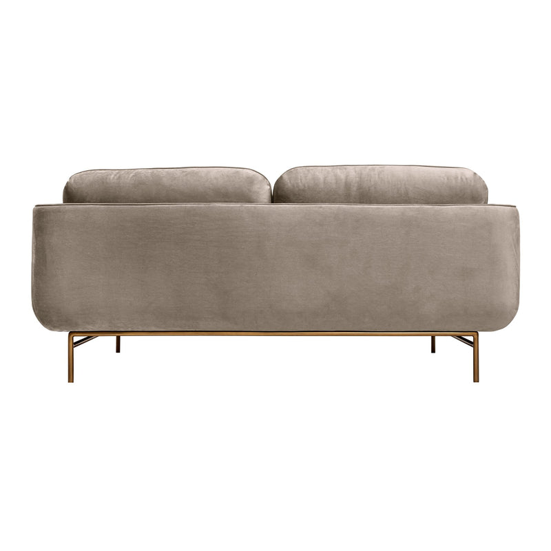 Lilou 77" Fossil Gray Velvet Sofa with Antique Brass Metal Legs - Furniture City (CA)l