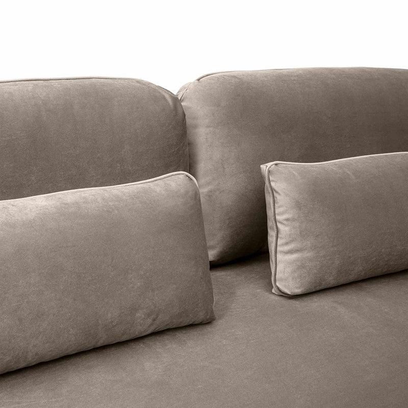 Lilou 77" Fossil Gray Velvet Sofa with Antique Brass Metal Legs - Furniture City (CA)l