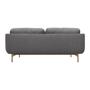 Lilou 77" Gray Fabric Sofa with Antique Brass Metal Legs - Furniture City (CA)l