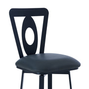Lola Contemporary 30" Bar Height Barstool in Matte Black Finish and Gray Faux Leather - Furniture City (CA)l