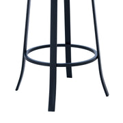 Lola Contemporary 30" Bar Height Barstool in Matte Black Finish and Gray Faux Leather - Furniture City (CA)l