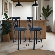 Lola Contemporary 30" Bar Height Barstool in Matte Black Finish and Gray Faux Leather - Furniture City (CA)l