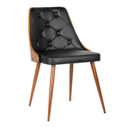 Lily Mid-Century Dining Chair in Walnut Finish and Black Faux Leather - Furniture City (CA)l