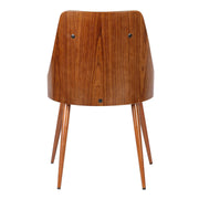 Lily Mid-Century Dining Chair in Walnut Finish and Black Faux Leather - Furniture City (CA)l