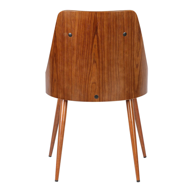 Lily Mid-Century Dining Chair in Walnut Finish and Black Faux Leather - Furniture City (CA)l