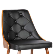 Lily Mid-Century Dining Chair in Walnut Finish and Black Faux Leather - Furniture City (CA)l