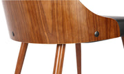Lily Mid-Century Dining Chair in Walnut Finish and Black Faux Leather - Furniture City (CA)l
