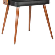 Lily Mid-Century Dining Chair in Walnut Finish and Black Faux Leather - Furniture City (CA)l