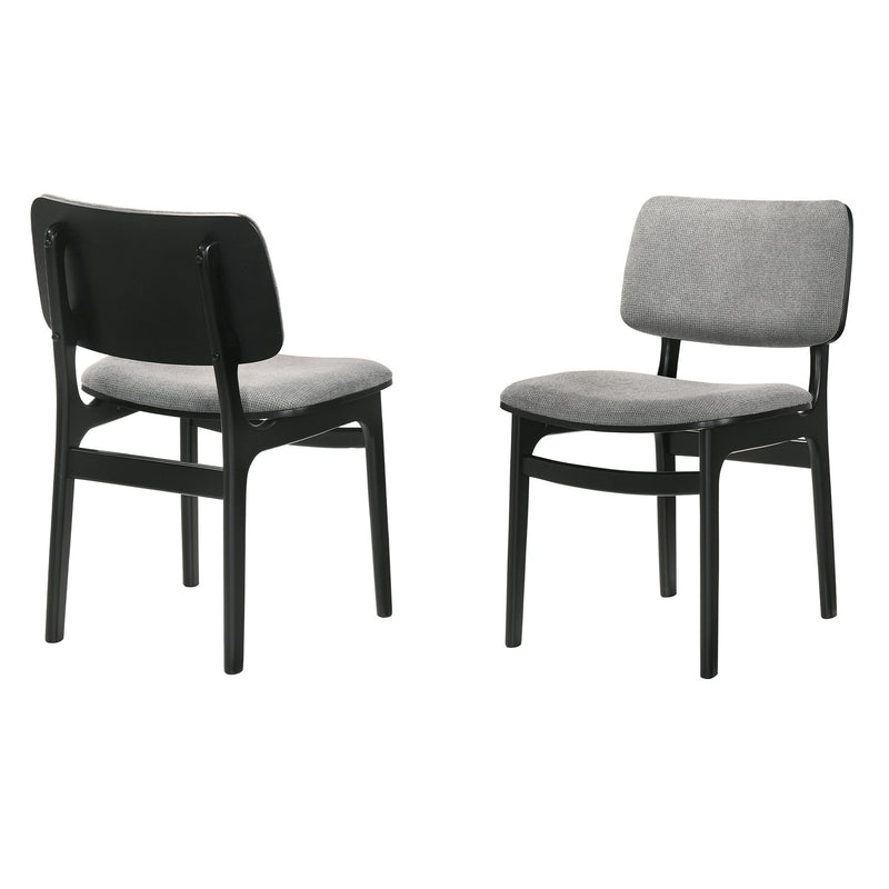 Lima Gray Upholstered Wood Dining Chairs in Black Finish - Set of 2 - Furniture City (CA)l