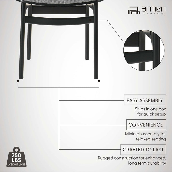 Lima Gray Upholstered Wood Dining Chairs in Black Finish - Set of 2