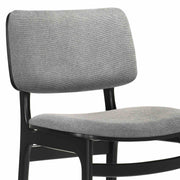 Lima Gray Upholstered Wood Dining Chairs in Black Finish - Set of 2 - Furniture City (CA)l